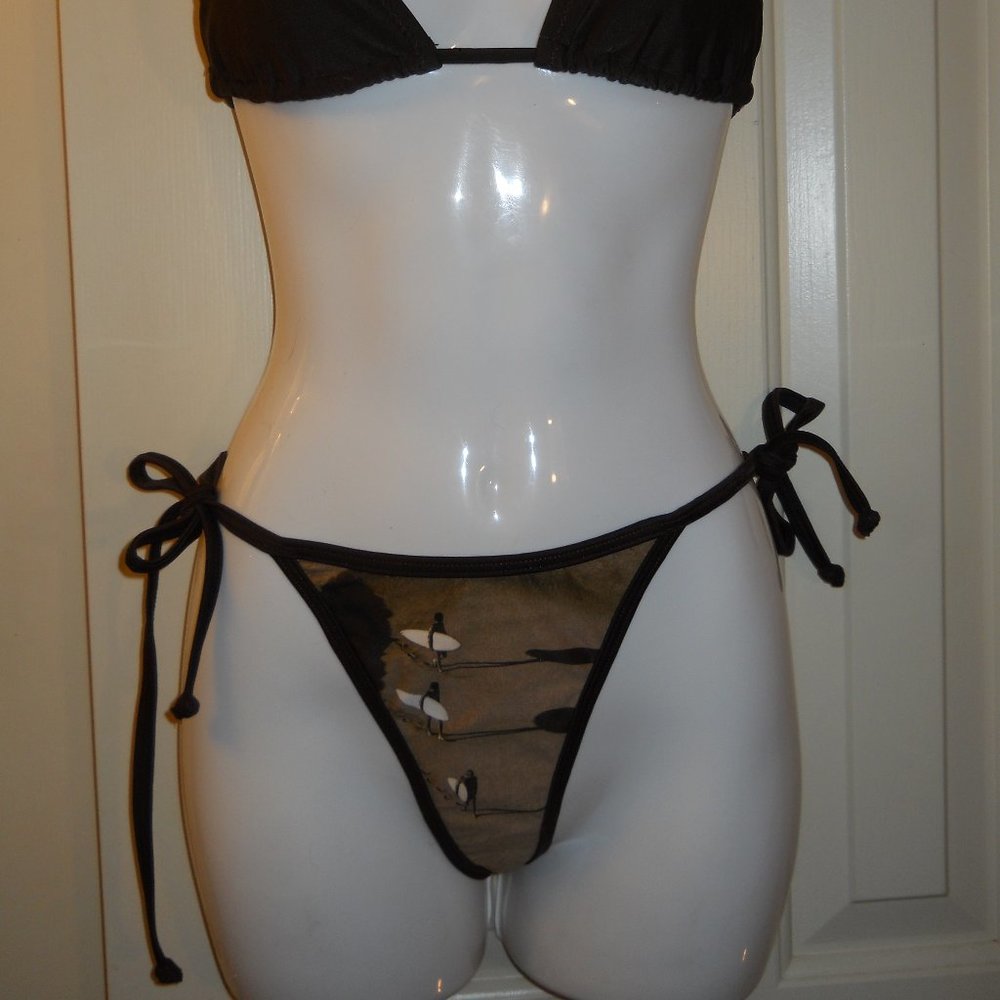 RipCurl thong string tie bikini bottom reversable